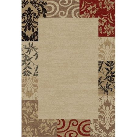 PERFECTPILLOWS Barclay Vane Willow Damask 5 ft. 3 in. x 7 ft. 3 in. Rectangular Area Rug in Beige PE1578710